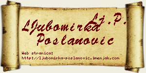 LJubomirka Poslanović vizit kartica